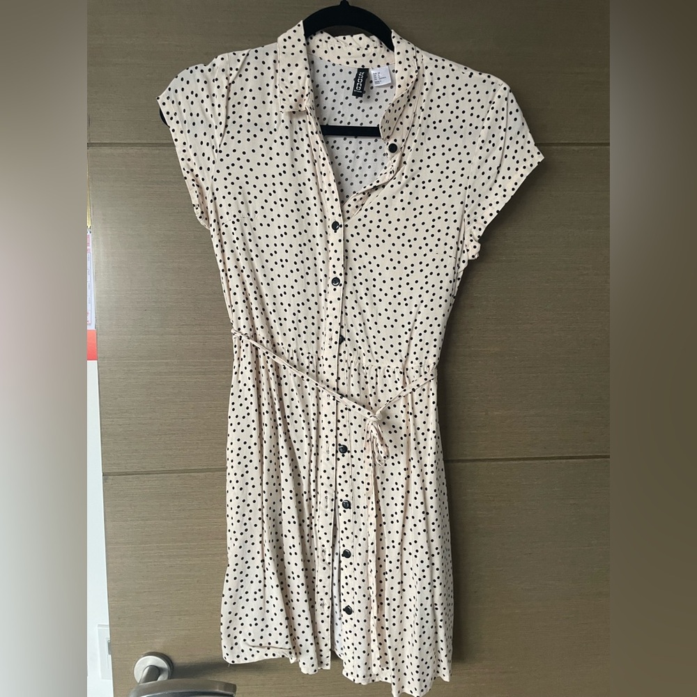 H&M rose polka dot mini dress